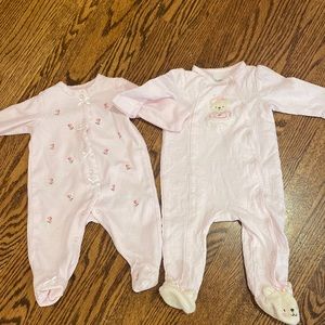 Little Me PJs for Baby Girl sizes 3M & 6M